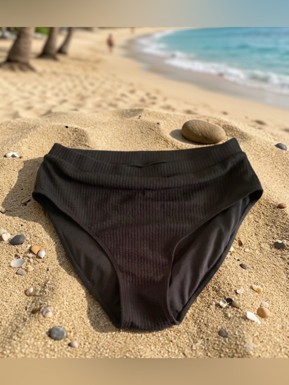 Black High waist bikini bottom